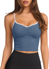 Longline Padded Sports Bra Workout Top