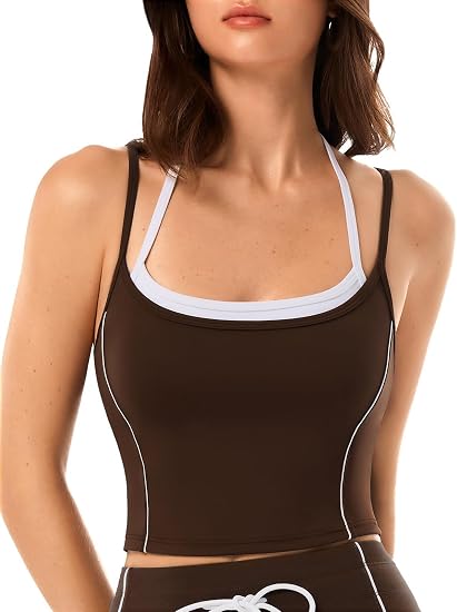 INNOMINT Women's Halter Backless Longline Sports Bra