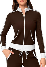 Zip Up Workout Athletic Jacket for Women