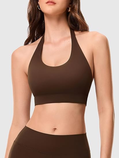 Halter Backless Sports Bra with Adjustable Strap
