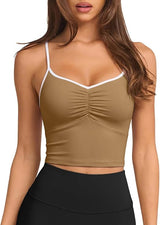 Longline Padded Sports Bra Workout Top
