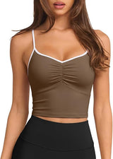 Longline Padded Sports Bra Workout Top
