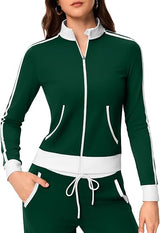 Zip Up Workout Athletic Jacket for Women