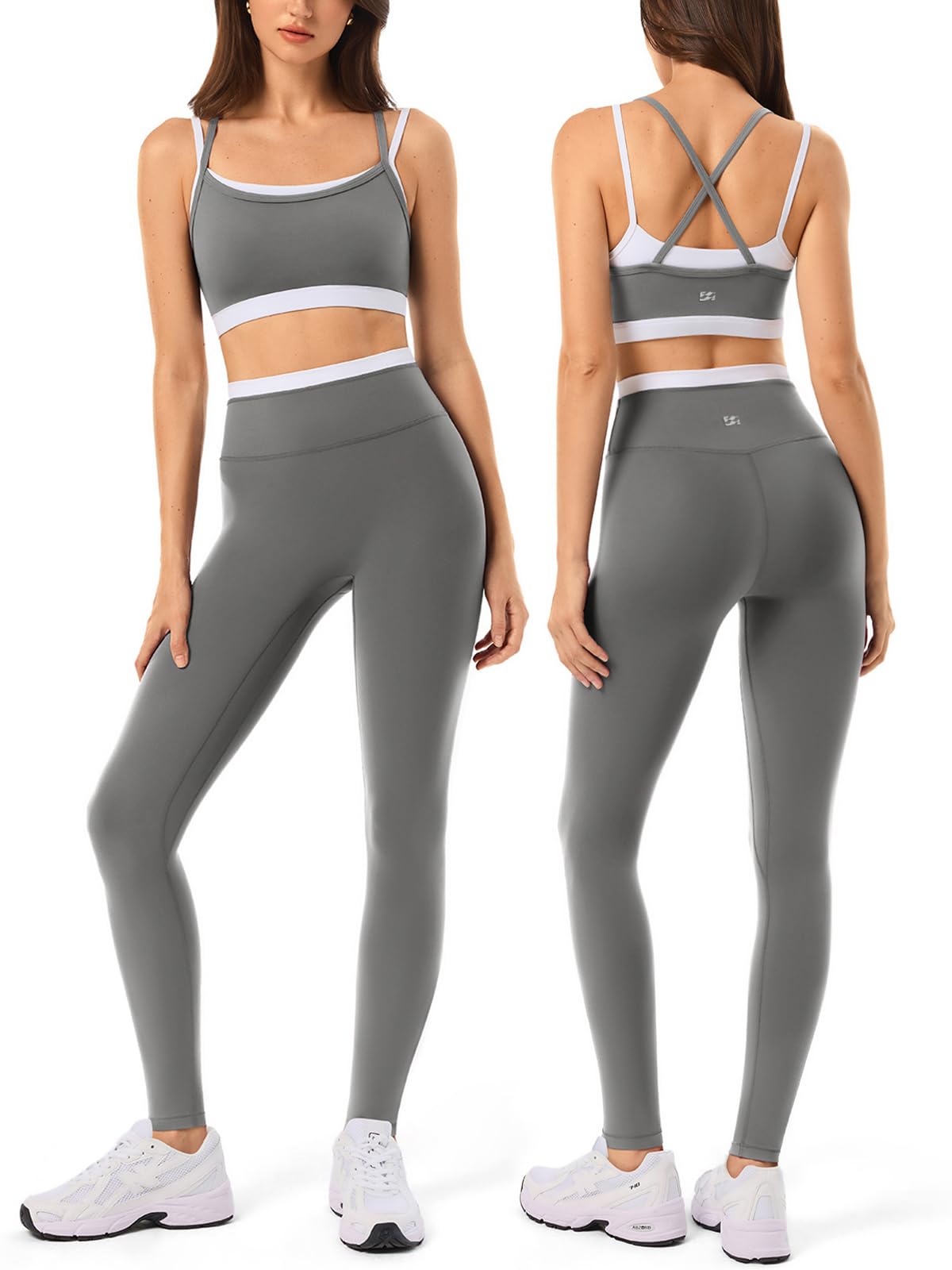 2 Pieces Workout Sets for Women Athletic Pilates Outfits