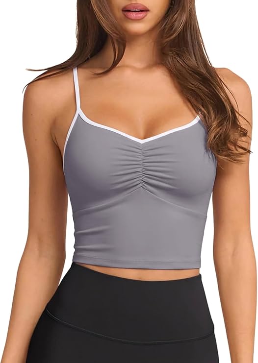Longline Padded Sports Bra Workout Top