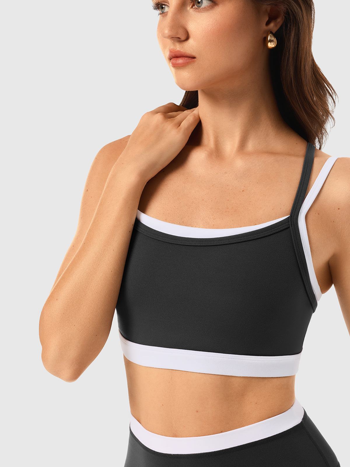 High Waisted Seamless Leggings & Double Layer Sports Bra IN25FS025AB