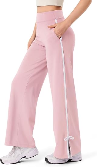 Track Pants Women Wide Leg Sweatpants Bow Tie