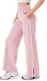 Track Pants Women Wide Leg Sweatpants Bow Tie