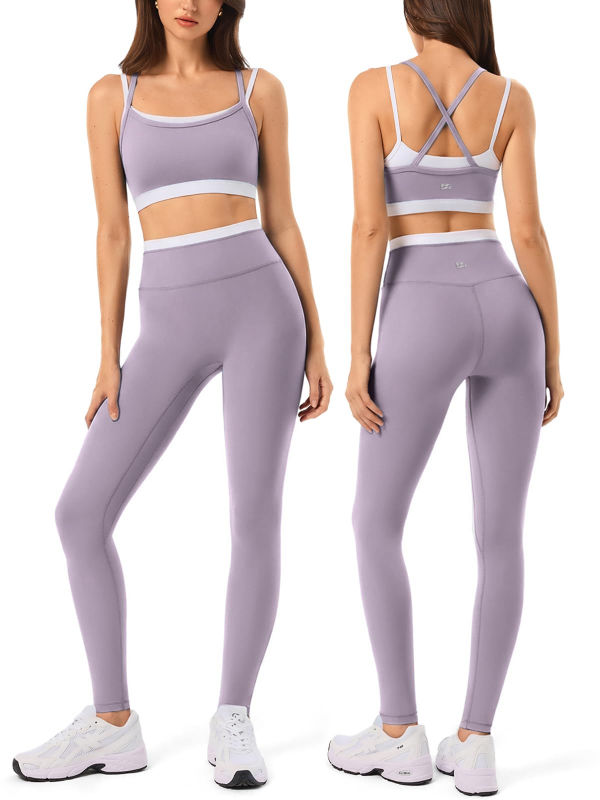 2 Pieces Workout Sets for Women Athletic Pilates Outfits