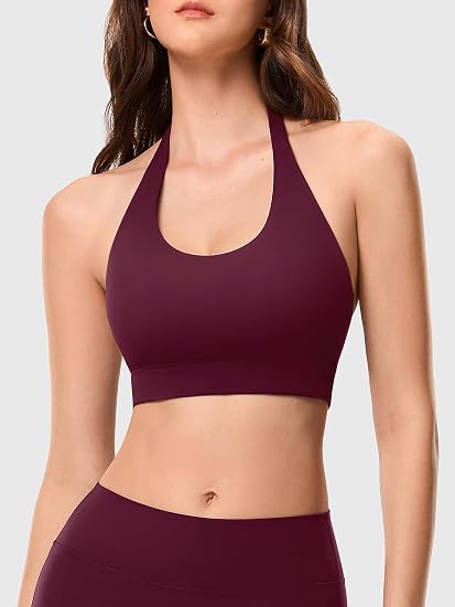 Halter Backless Sports Bra with Adjustable Strap