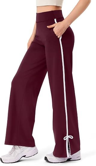 Track Pants Women Wide Leg Sweatpants Bow Tie