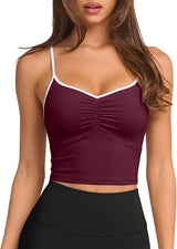 Longline Padded Sports Bra Workout Top
