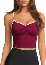 Longline Padded Sports Bra Workout Top