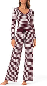 2 Piece Women's Striped Lounge Sets