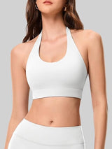 Halter Backless Sports Bra with Adjustable Strap