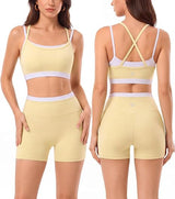 2 Pieces Workout Sets Seamless Athletic Shorts