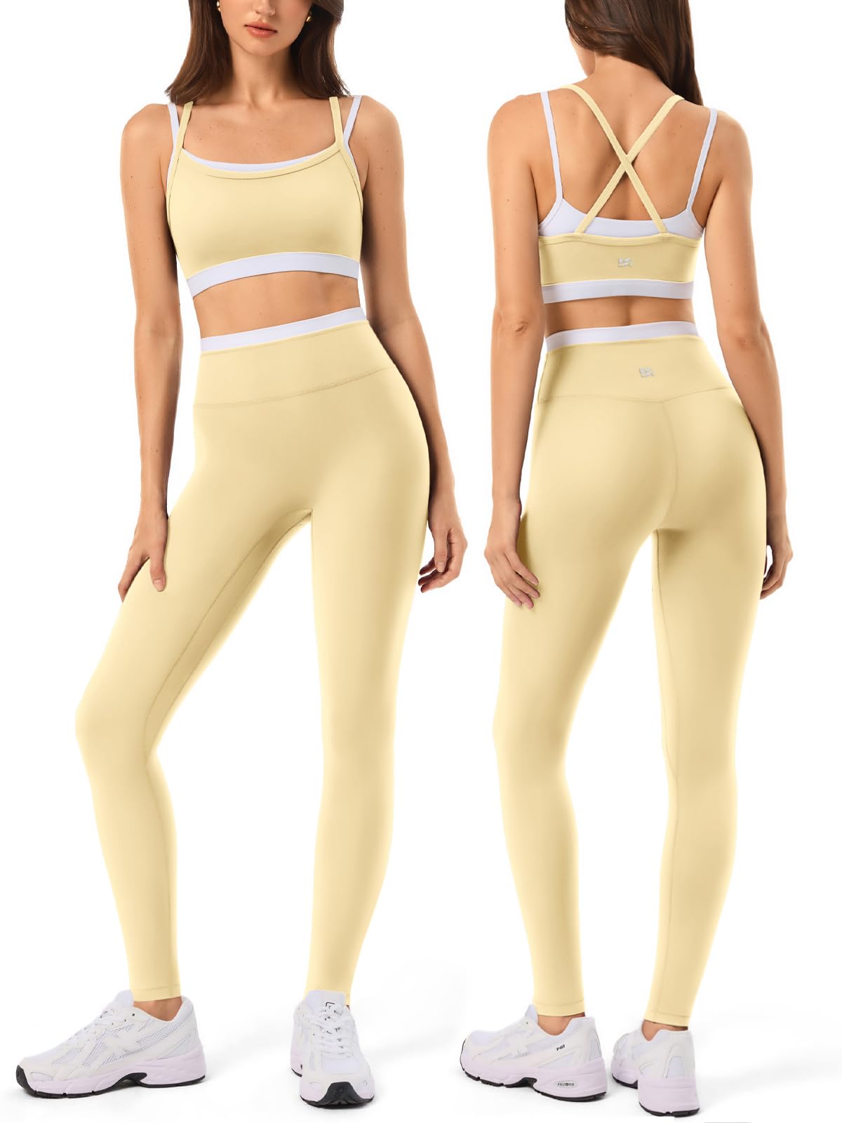 2 Pieces Workout Sets for Women Athletic Pilates Outfits