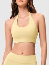 Halter Backless Sports Bra with Adjustable Strap