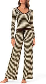 2 Piece Women's Striped Lounge Sets