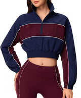 INNOMINT Women's Cropped Half-Zip Windbreaker Jacket