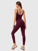 Square Neckline Color-Blocked Jumpsuit IN25FR022