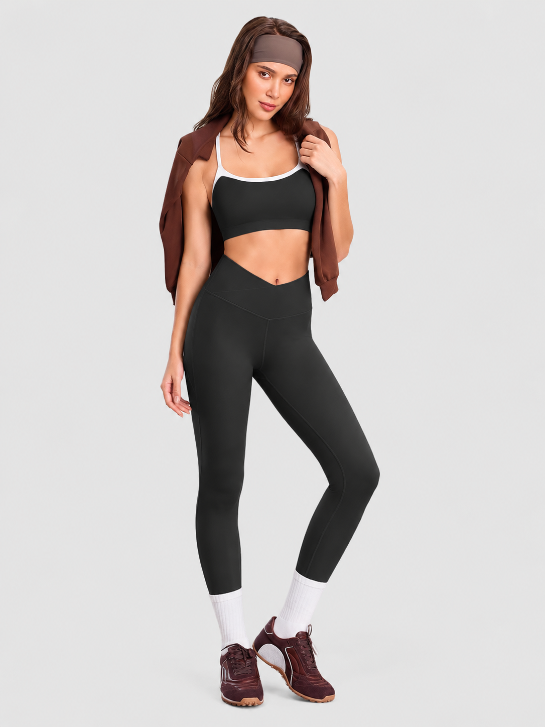 INNOMINT Women's V-Crossover High-Waisted Workout Leggings