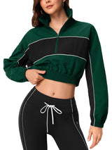 INNOMINT Women's Cropped Half-Zip Windbreaker Jacket