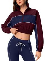 INNOMINT Women's Cropped Half-Zip Windbreaker Jacket